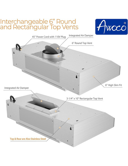Campana Extractora Bajo Gabinete Awoco AWOCO-RH 30" 900 CFM