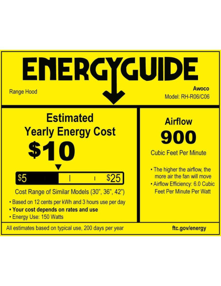 Campana Extractora Bajo Gabinete Awoco AWOCO-RH 30" 900 CFM