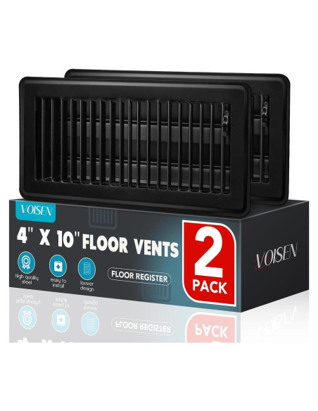 Registro de Piso VOISEN 29.2x14 cm Acero Negro 2 Piezas