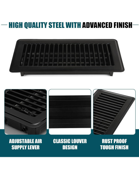 Registro de Piso VOISEN 29.2x14 cm Acero Negro 2 Piezas