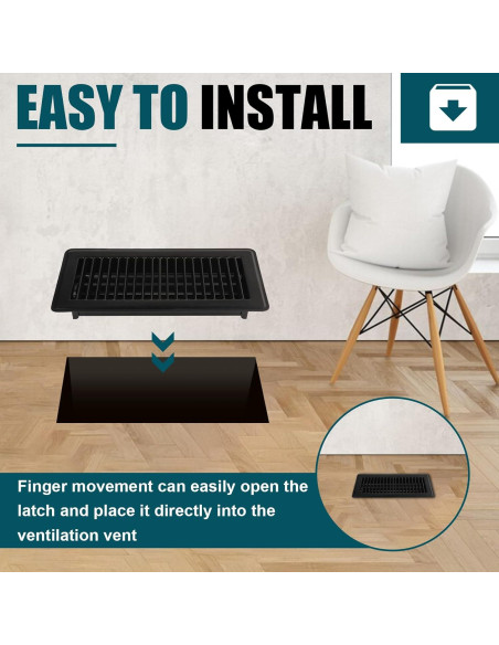 Registro de Piso VOISEN 29.2x14 cm Acero Negro 2 Piezas