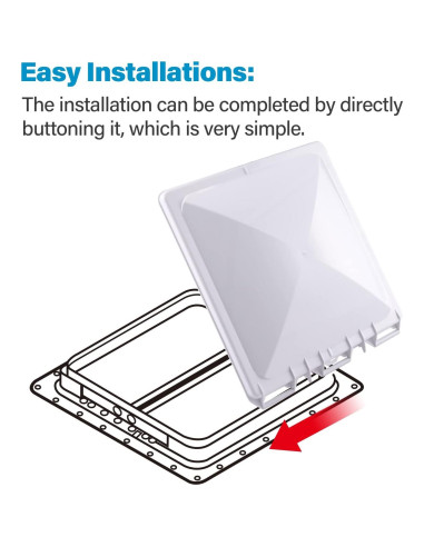 Cubierta de Ventilación de Techo para RV HOMEE 33x33cm Blanca