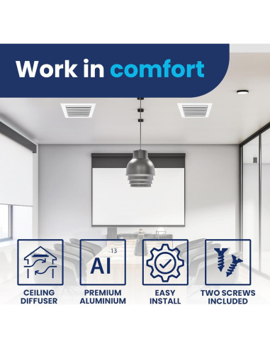 Rejilla de Ventilación de Aluminio 6x10 LAMINAIRE - Ajustable