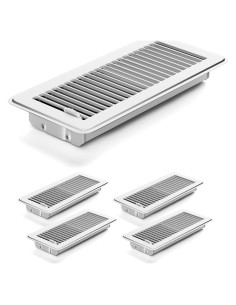 Rejillas de Piso 10x25 cm PRALENA, 4 unidades, Blanco