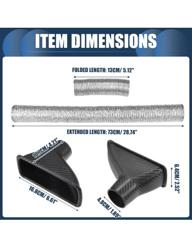 Conducto de Aire de Freno INFINAUTO Frontal 16.8x6.4cm