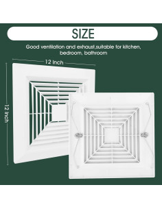 Cubierta de Ventilador de Extractor de Baño Gloss-1P 30x30 cm 2