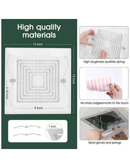 Cubierta de Ventilador de Extractor de Baño Gloss-1P 30x30 cm