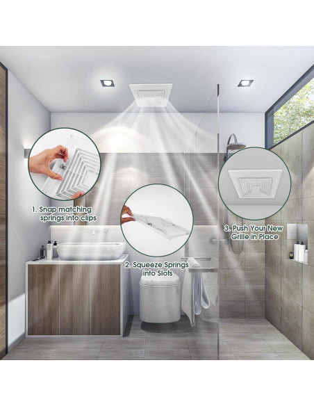 Cubierta de Ventilador de Extractor de Baño Gloss-1P 30x30 cm