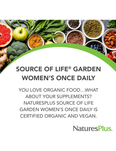 Multivitamínico Orgánico para Mujeres Natures Plus 30 Tabletas Multivitamínico Orgánico para Mujeres Natures Plus 30 Tabletas