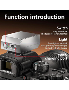 Flash Mini F1s Aluminio MEDALight para Cámaras DSLR Plata 2