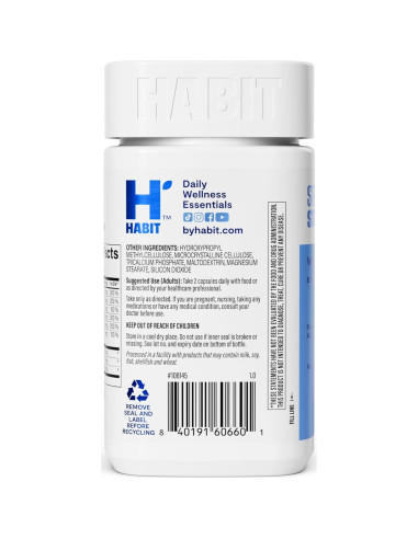 Suplemento Alivio del Estrés HABIT 60 Cápsulas Veganas