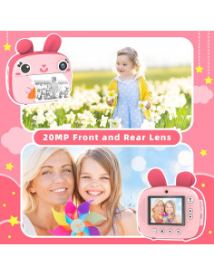 Cámara Instantánea CAMCLID Rosa 2.5K para Niños 3-12 Años 2