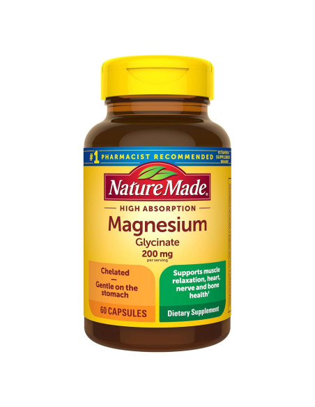 Nature Made Magnesio Glicinato 200 mg - 60 Cápsulas Suplemento