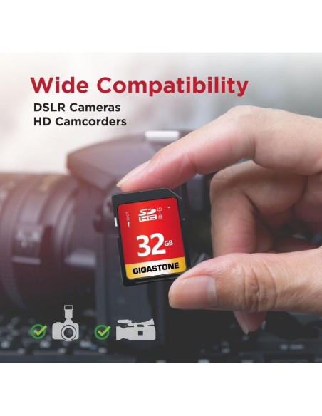 GIGASTONE 32GB Paquete de 5 Tarjetas SD UHS-I Clase 10 Alta Velocidad