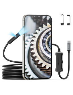 Endoscopio Doble Lente Teslong USB-C 3.05m con Luz LED