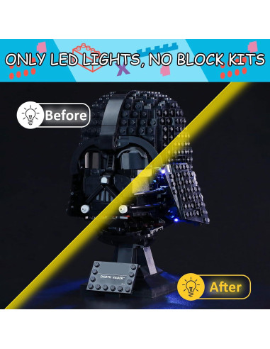 Kit de luces LED Mililier para casco Darth Vader Lego 75304