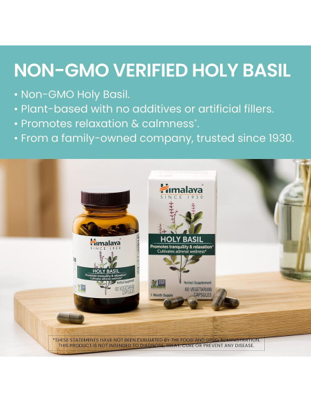 Suplemento Herbal Albahaca Sagrada Himalaya Tulsi 720 mg 60 Cápsulas