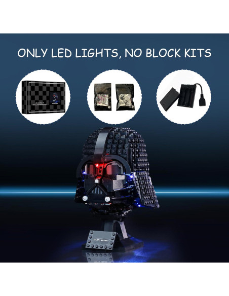 Kit de luces LED Mililier para casco Darth Vader Lego 75304