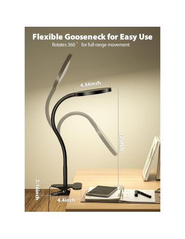 Lámpara de Lectura Clip deeloop CL-HT6102C 450LM Regulable