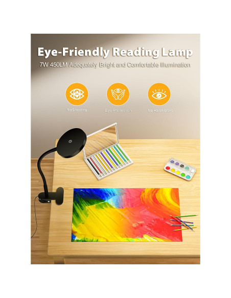 Lámpara de Lectura Clip deeloop CL-HT6102C 450LM Regulable