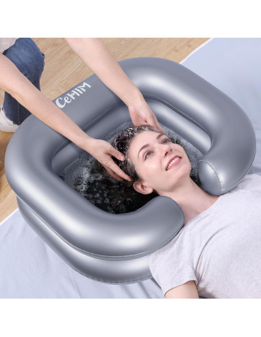 Bañera Inflable para Lavado de Cabello Cehim Plata 61x50x20 cm