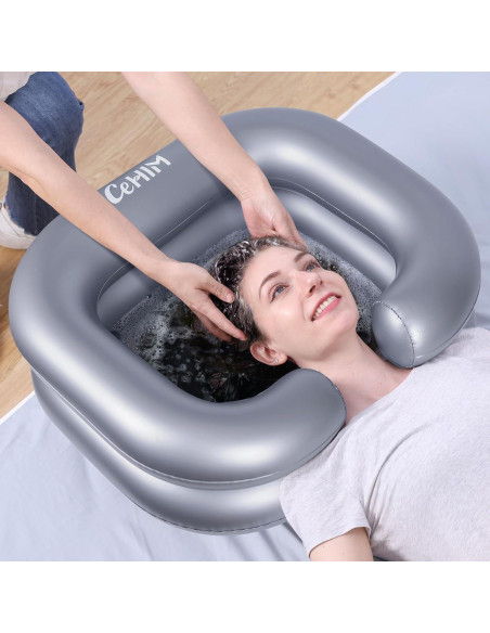 Bañera Inflable para Lavado de Cabello Cehim Plata 61x50x20 cm