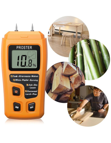 Medidor de Humedad de Madera Proster PST050 - Digital, Preciso, Pantalla LCD
