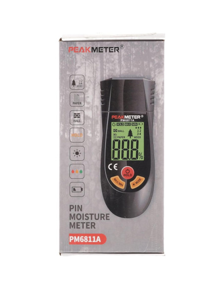 Medidor de Humedad de Madera PEAKMETER PM6811A LCD Medidor de Humedad de Madera PEAKMETER PM6811A LCD