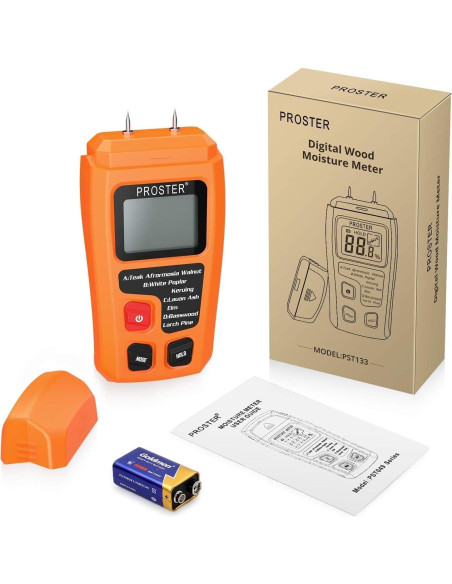 Medidor de Humedad de Madera Proster PST050 - Digital, Preciso, Pantalla LCD
