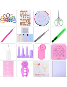 Kit de Papel Quilling YURROAD 900 Piezas 5mm con Herramientas 2