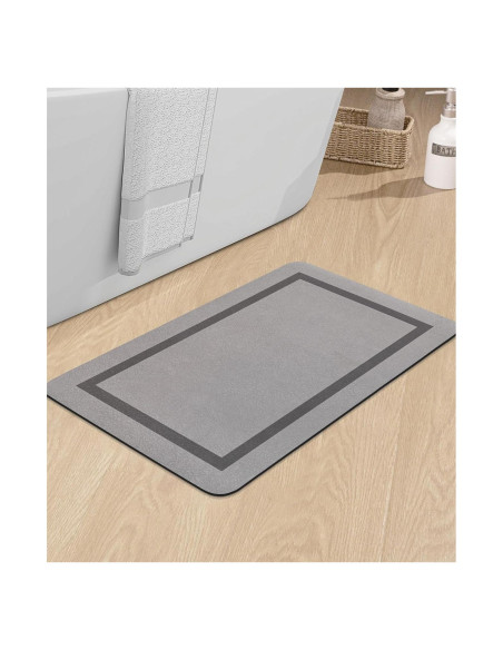 Alfombra de Baño Antideslizante Chakme Gris 61x46 cm