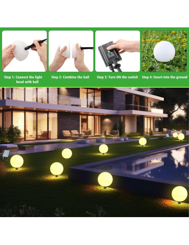 Luces Solares Auidum YS001 para Jardín, Paquete de 5, IP65