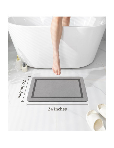 Alfombra de Baño Antideslizante Chakme Gris 61x46 cm