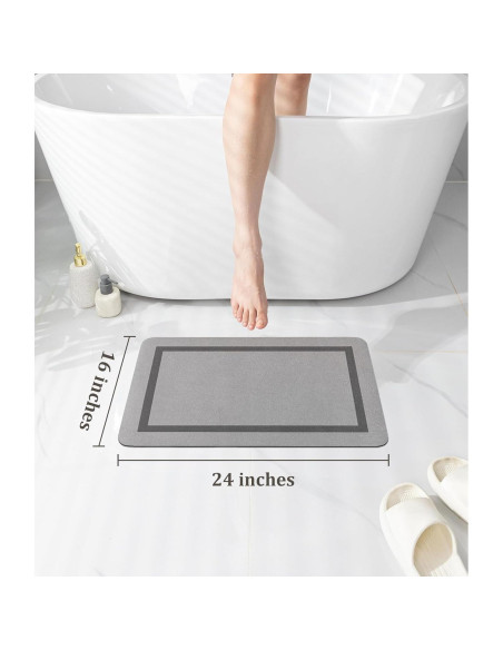 Alfombra de Baño Antideslizante Chakme Gris 61x46 cm