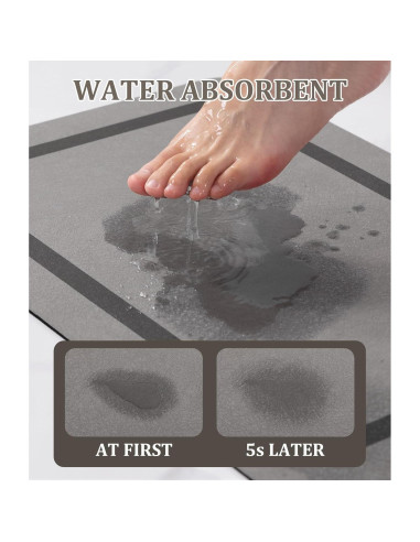 Alfombra de Baño Antideslizante Chakme Gris 61x46 cm