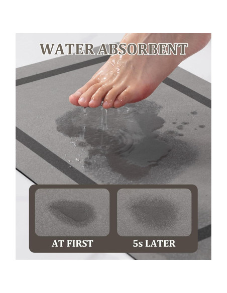 Alfombra de Baño Antideslizante Chakme Gris 61x46 cm