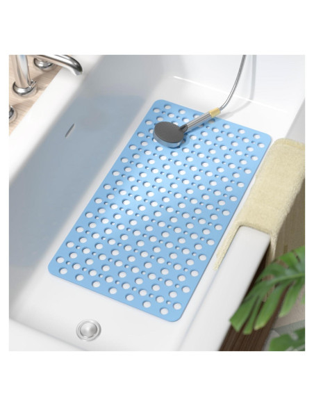 HITSLAM Alfombrilla de Baño Antideslizante 71x38cm Azul