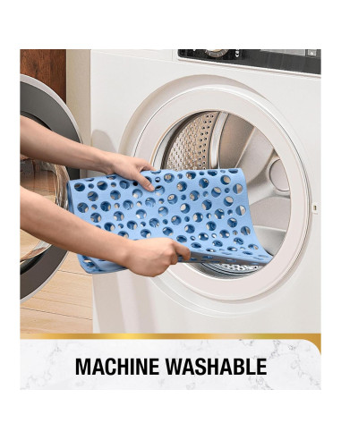 HITSLAM Alfombrilla de Baño Antideslizante 71x38cm Azul