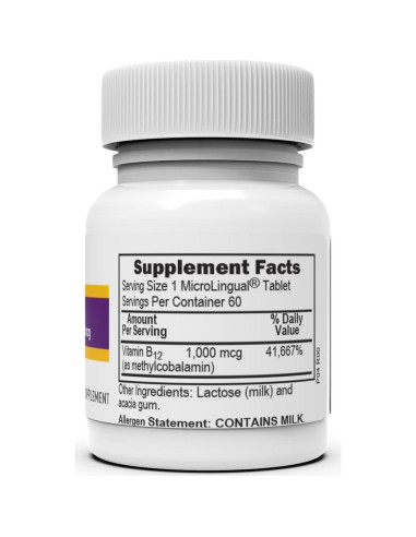 Vitamina B12 Sublingual 1000 mcg Superior Source - 60 Tabletas