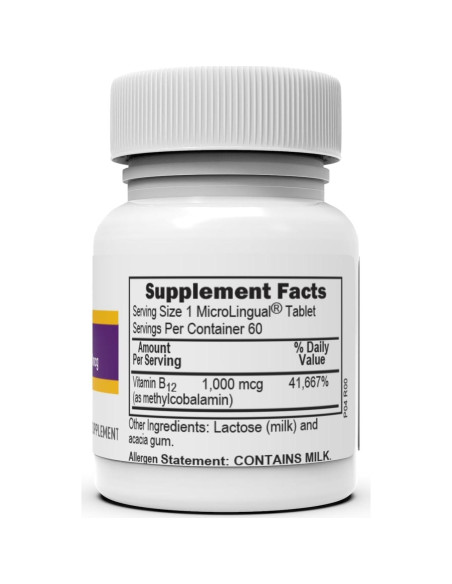 Vitamina B12 Sublingual 1000 mcg Superior Source - 60 Tabletas
