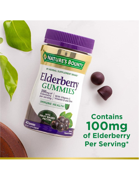 Gomitas de Saúco Nature's Bounty 40 Unidades Vitamina A C D E Zinc Gomitas de Saúco Nature's Bounty 40 Unidades Vitamina A C D E Zinc