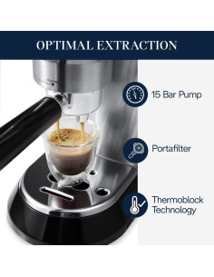 Cafetera Espresso De'Longhi Dedica EC680M Plata 15 Bar Manual 2