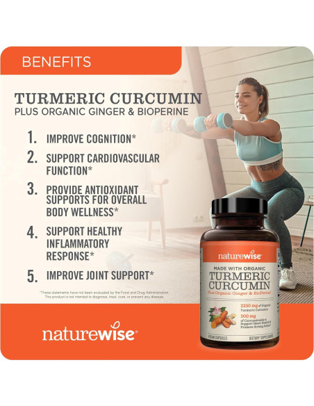 Multivitamina para Mujeres NatureWise + Cúrcuma Curcumina 2250mg