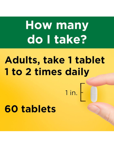 Suplemento de Calcio 600 mg con Vitamina D3 Nature Made 60 Tabletas