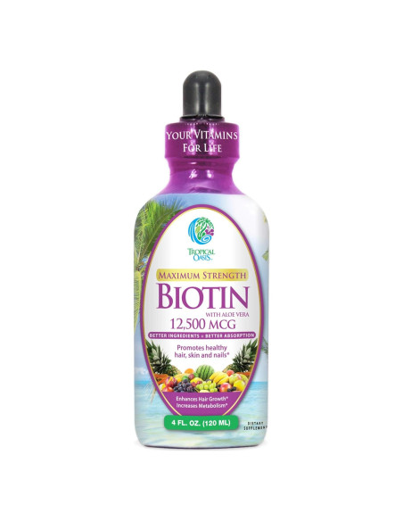 Gotas de Biotina Líquida Tropical Oasis 118.3 ml - Crecimiento Cabello Gotas de Biotina Líquida Tropical Oasis 118.3 ml - Crecimiento Cabello