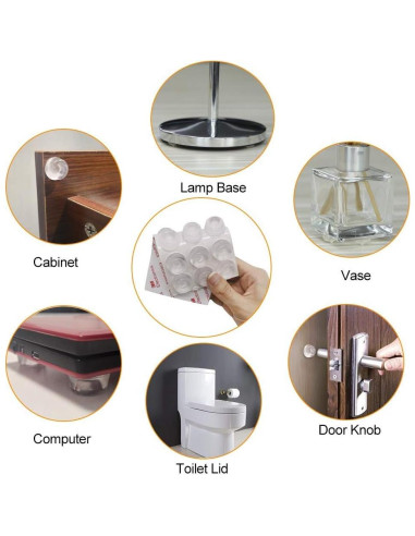 18 Protectores de Muebles Silicona GINOYA Amortiguación Ruido