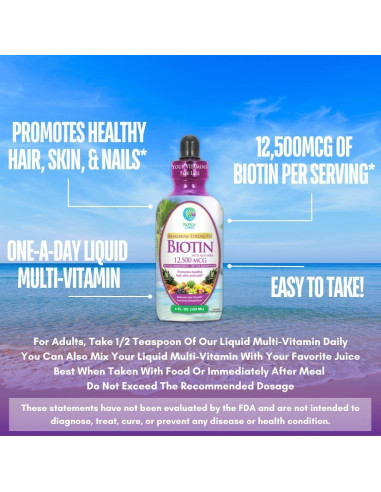 Gotas de Biotina Líquida Tropical Oasis 118.3 ml - Crecimiento Cabello