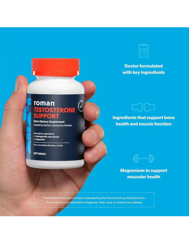 Suplemento Nutricional ROMAN T-Support 120 Tabletas con Ashwagandha