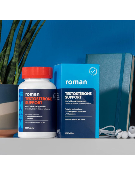 Suplemento Nutricional ROMAN T-Support 120 Tabletas con Ashwagandha