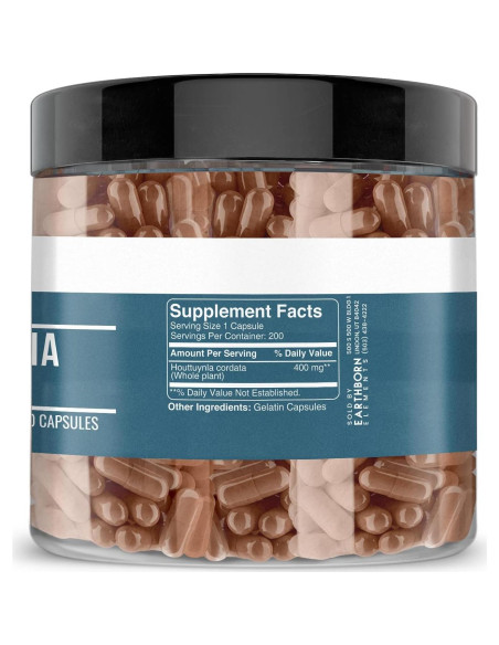 Cápsulas de Houttuynia Cordata Elementos de la Tierra 200 Unidades